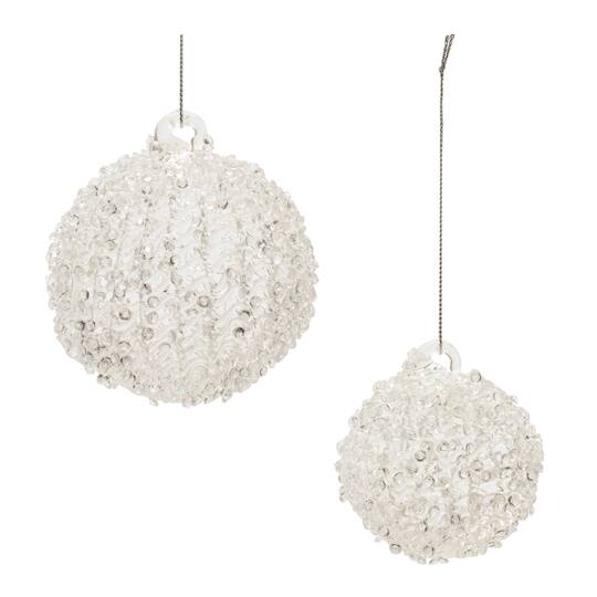 Melrose Clear Glass Ball Ornament Set
